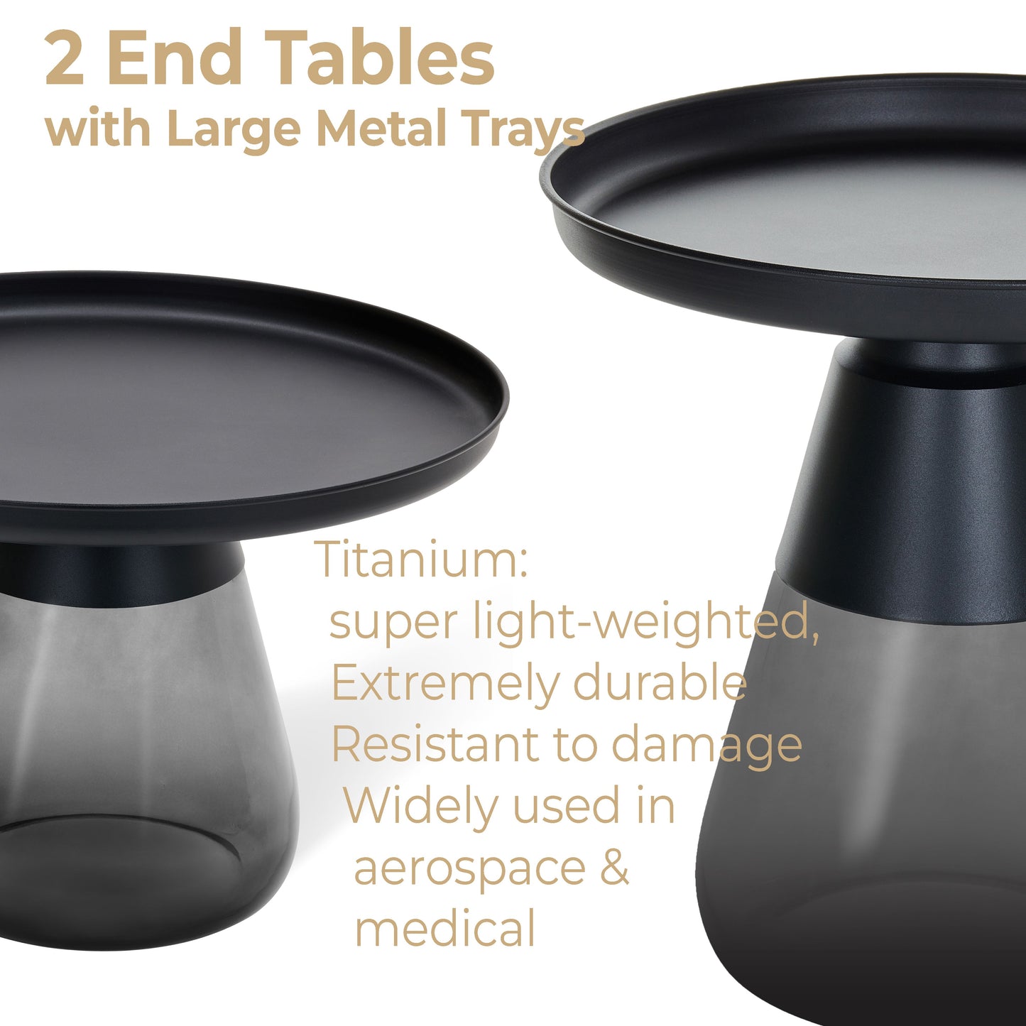 TBST471-472 MATBLK/GRAY NESTING TABLE