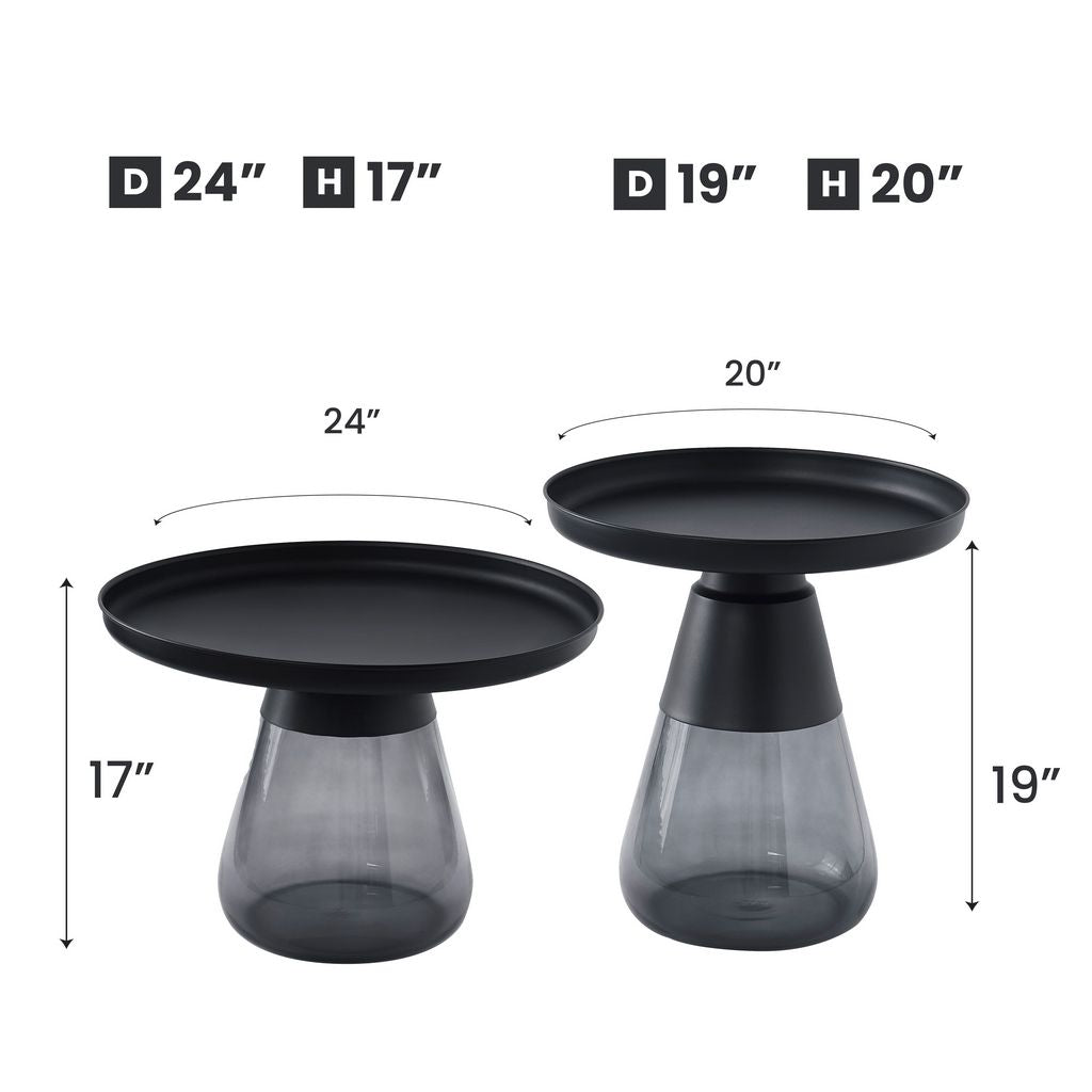 TBST471-472 MATBLK/GRAY NESTING TABLE