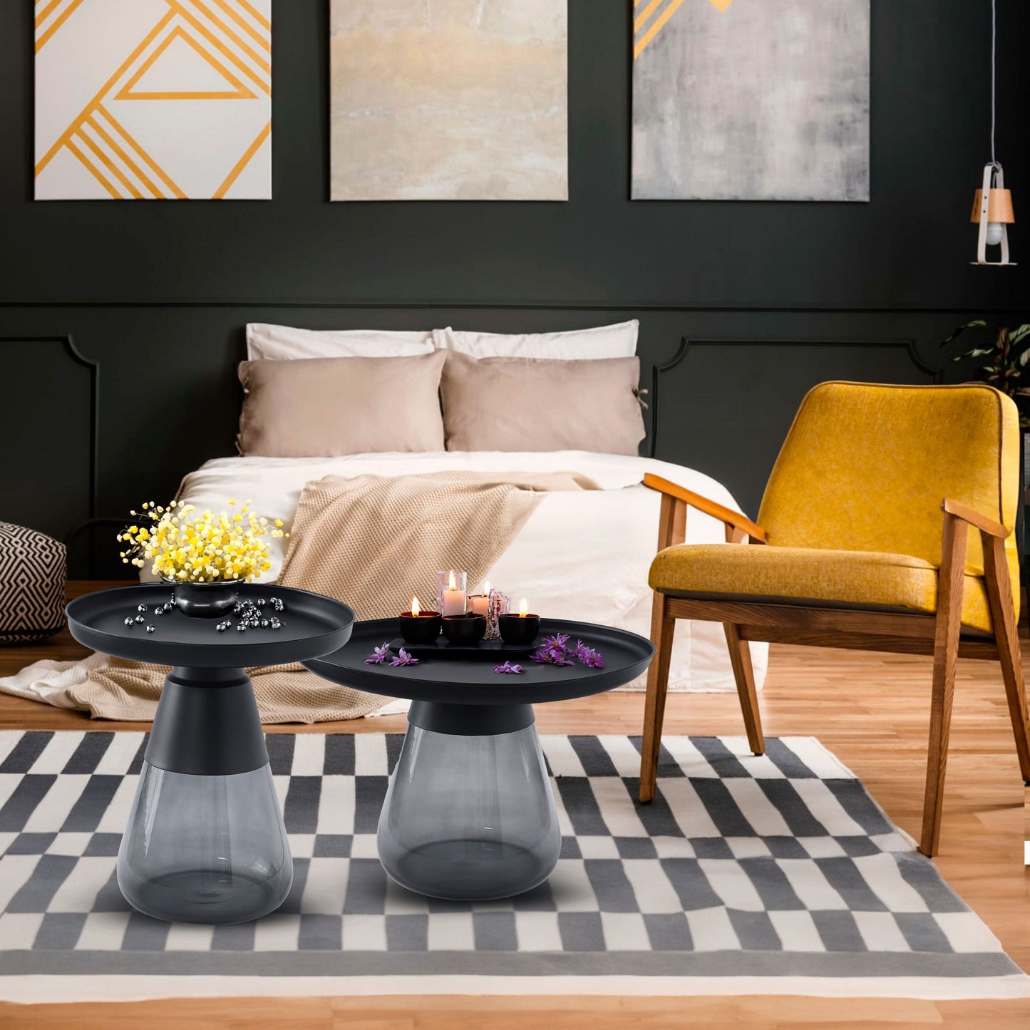 TBST471-472 MATBLK/GRAY NESTING TABLE