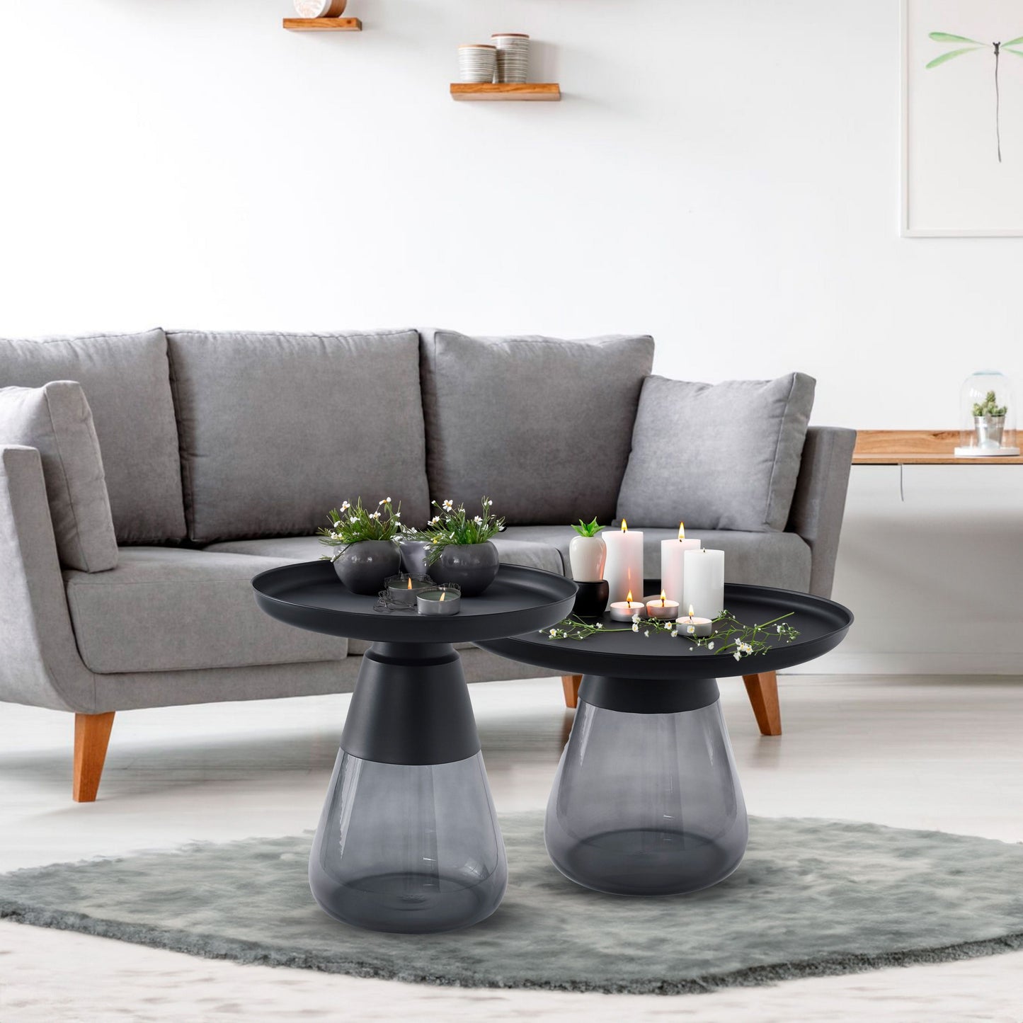TBST471-472 MATBLK/GRAY NESTING TABLE