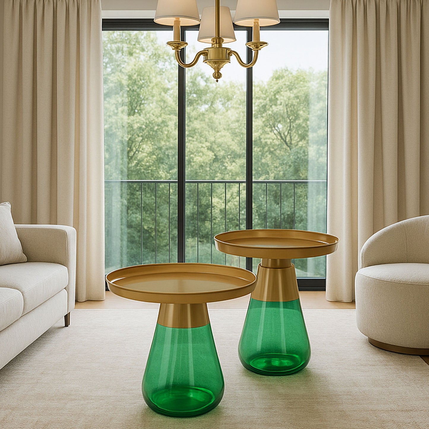 TBST471-472 MATGLD/GRN BAS NESTING TABLE