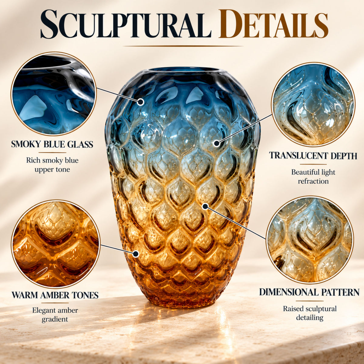 GV545 BLUE SMALL GLASS VASES