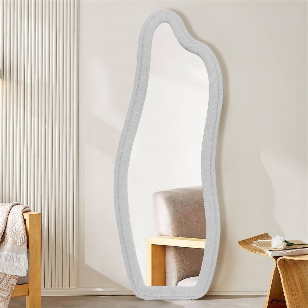 M563 WHITE DECOR MIRROR METAL WALL