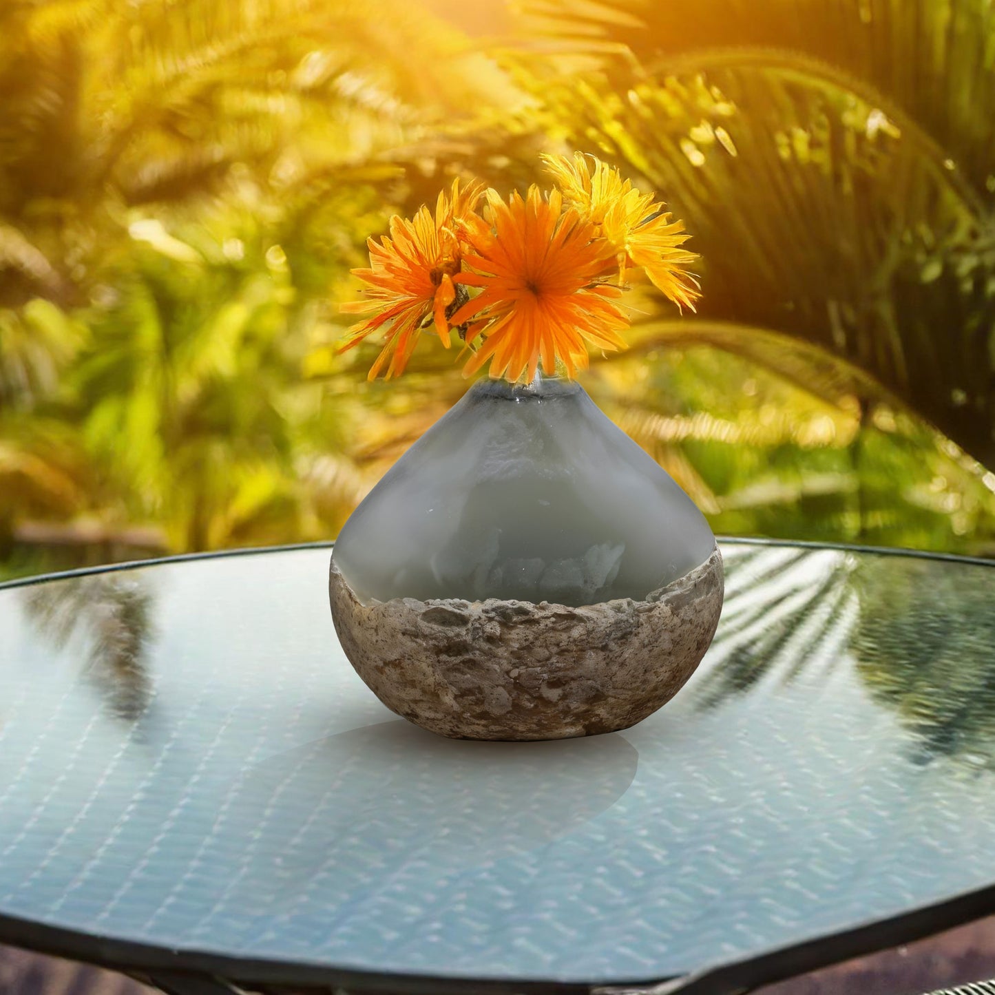 GV521 GRAY GLASS VASES