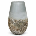Misty Coast 11.5" Gray Blue Art Glass Vase - Stone-Inspired Design