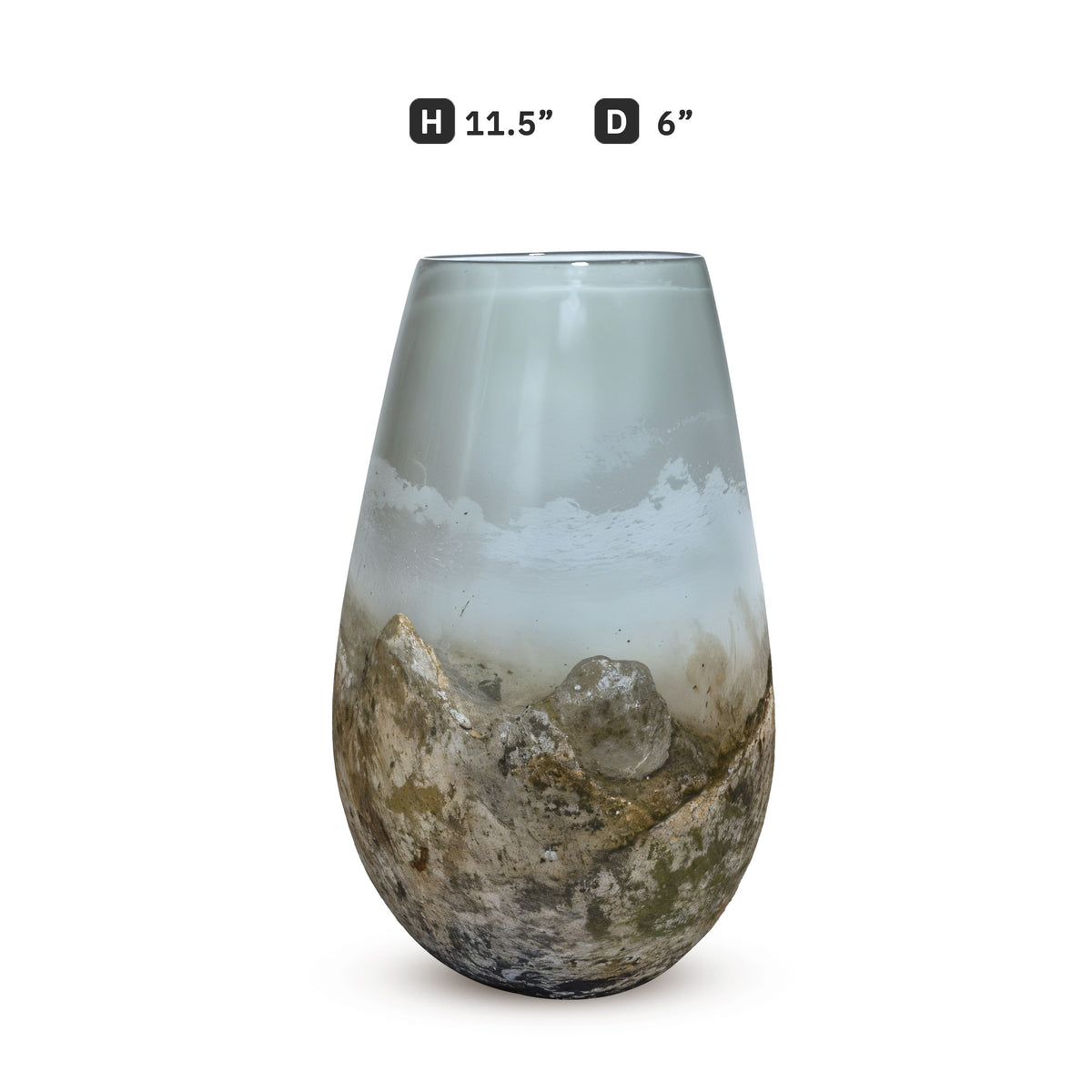 GV523 WHITE GREY CENTERPIECE GLASS VASES