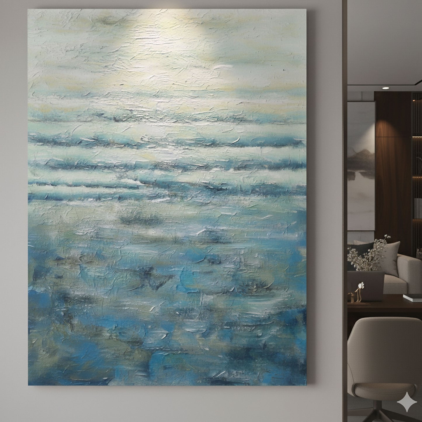 WA594 BLUE CANVAS WALL ART