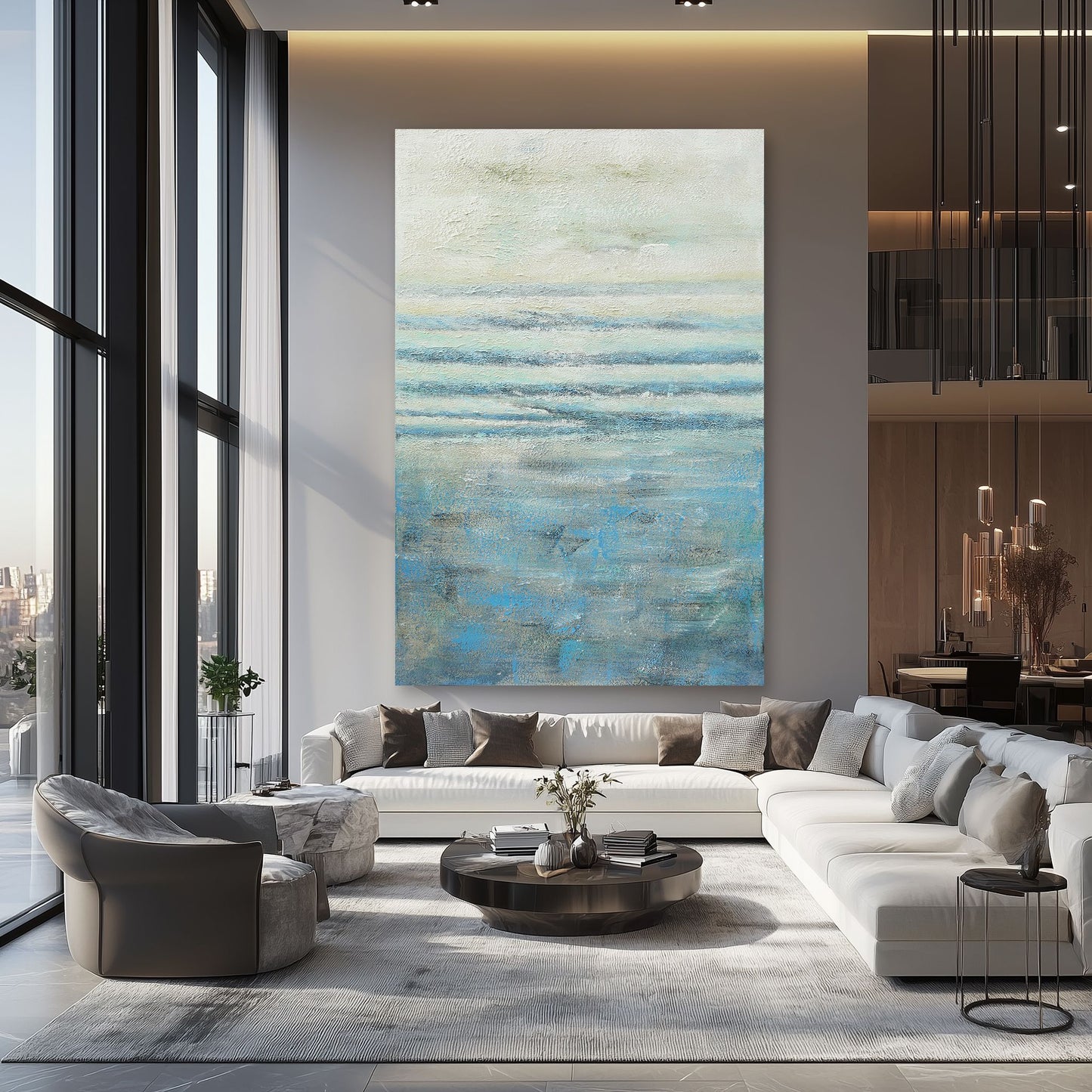 WA594 BLUE CANVAS WALL ART