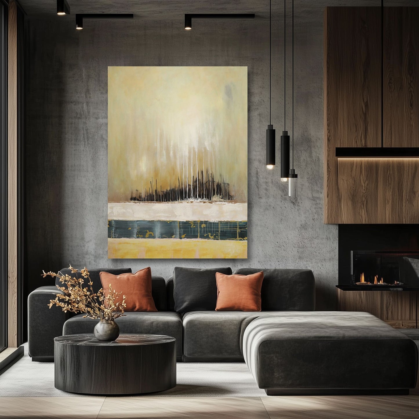 WA596 TAN CANVAS WALL ART