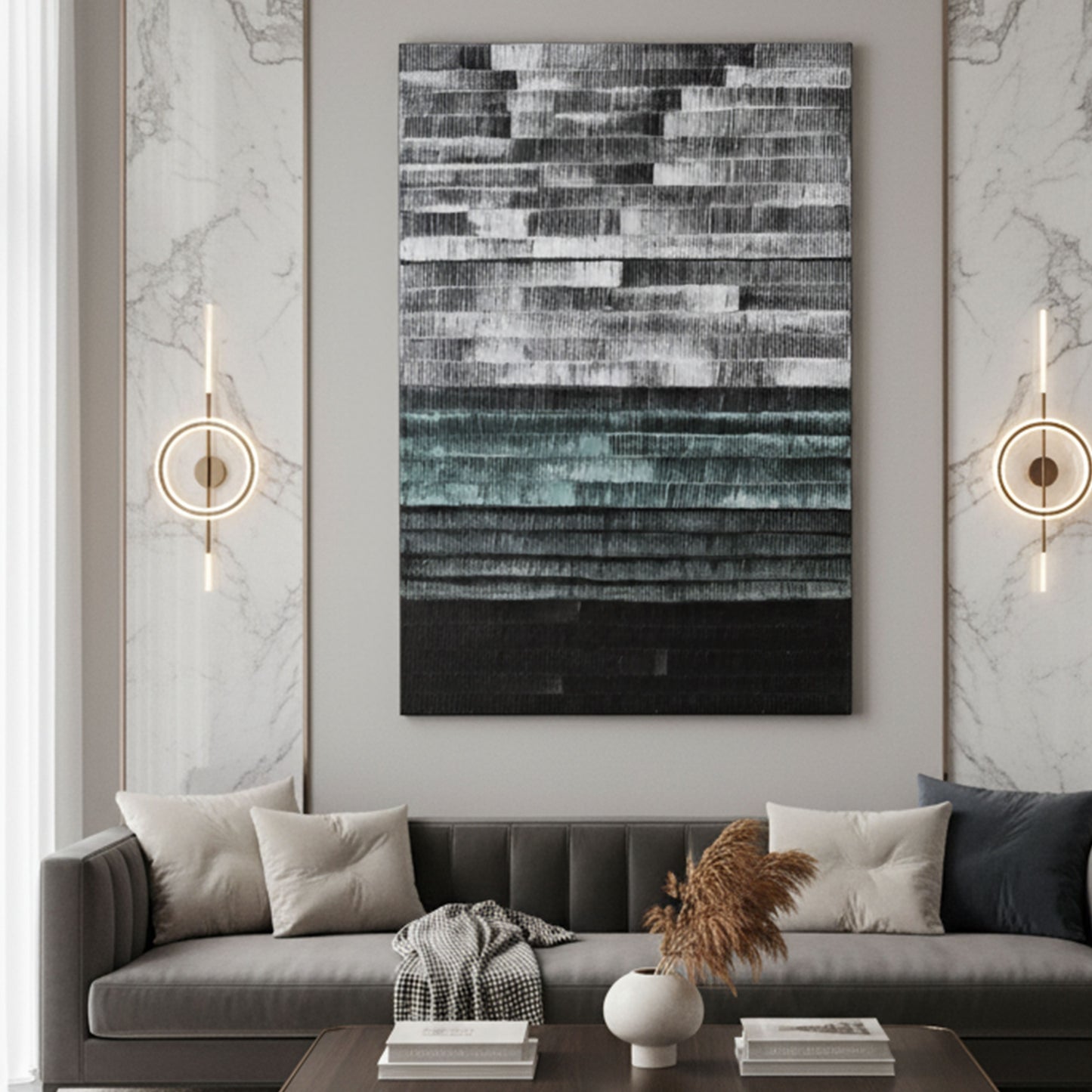 WA599 BLACK CANVAS WALL ART