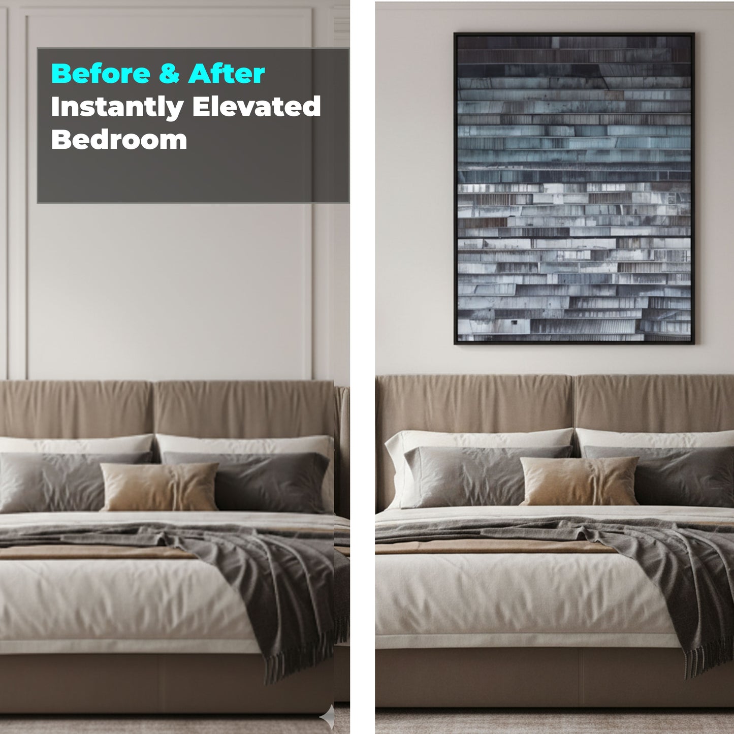 WA599 BLACK CANVAS WALL ART