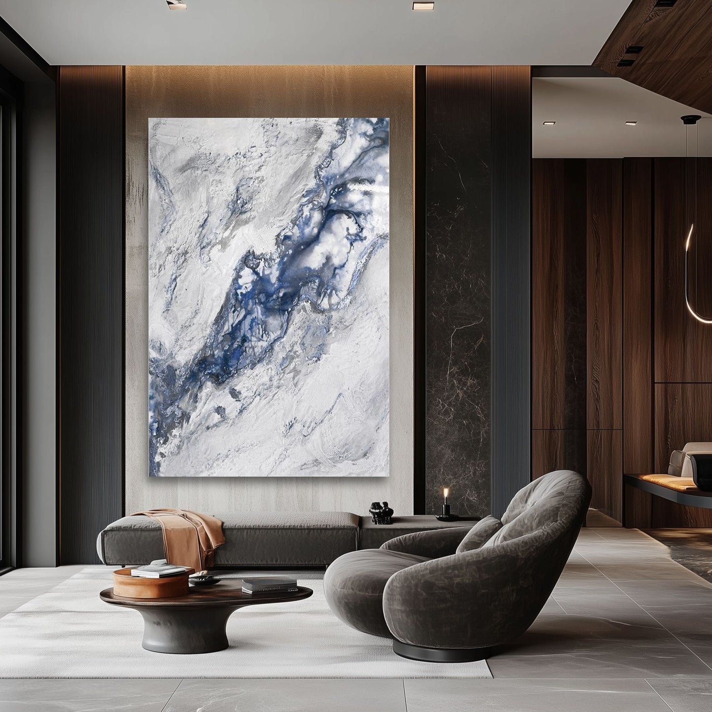 WA600 BLUE GREY CANVAS WALL ART