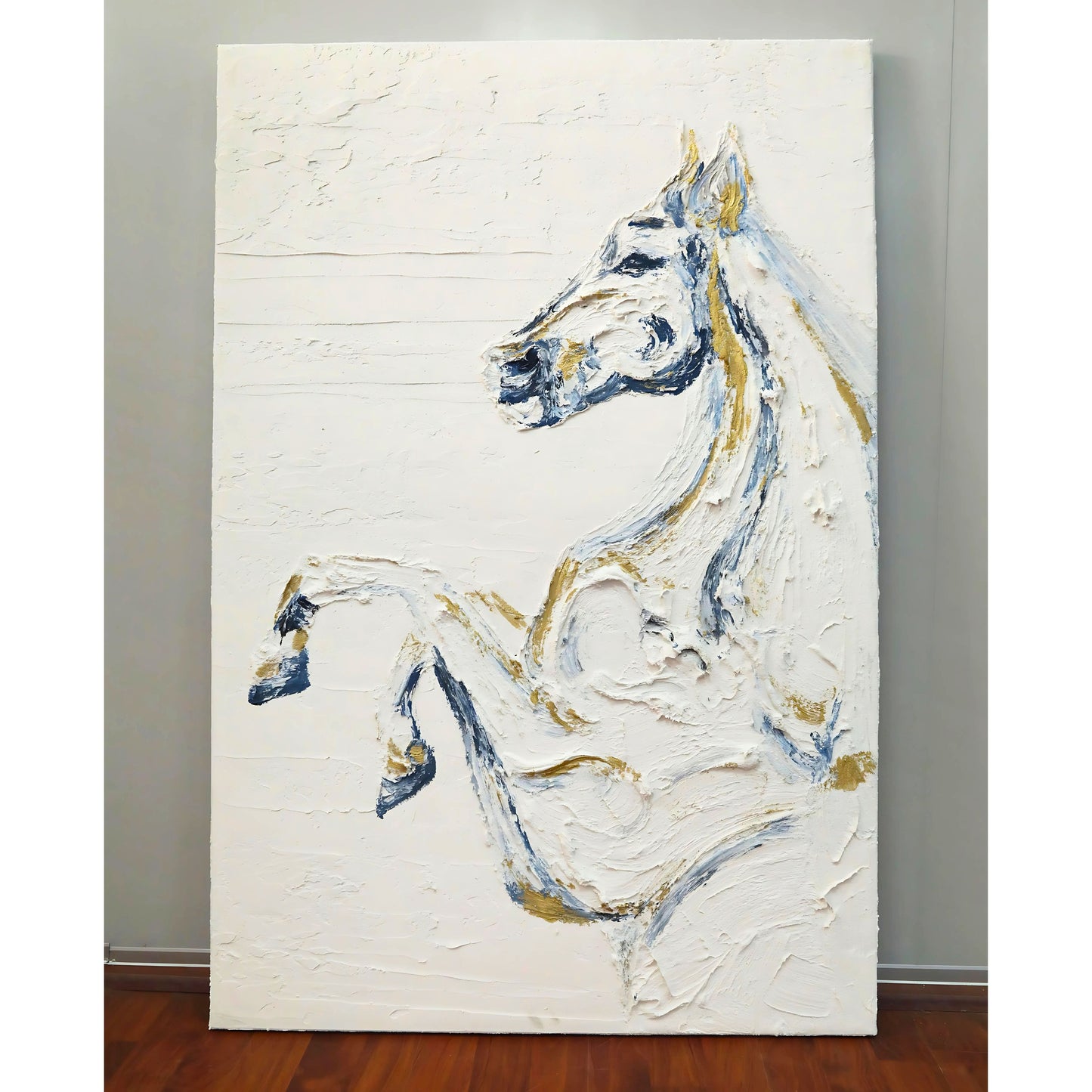 WA601 WHITE HORSE CANVAS WALL ART