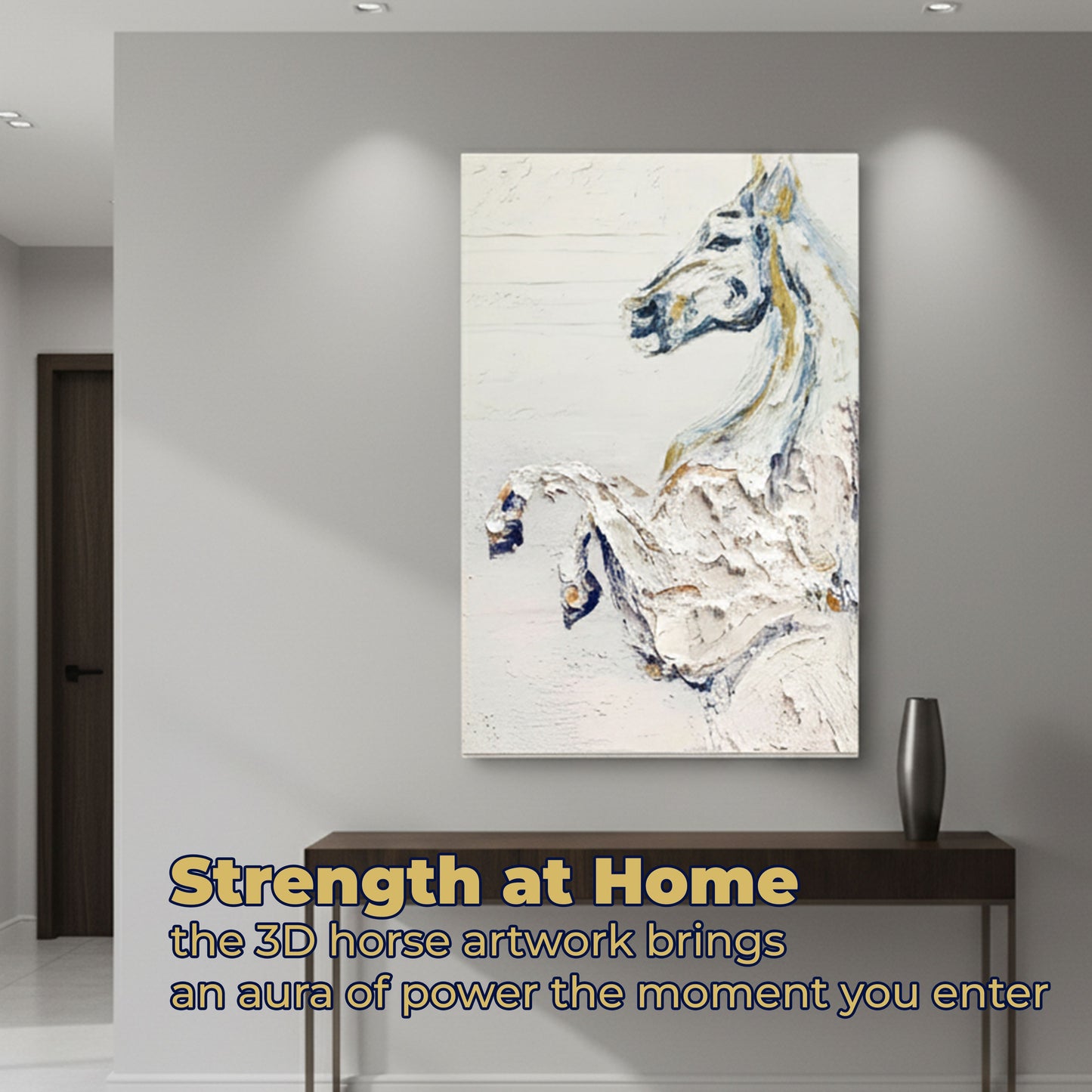 WA601 WHITE HORSE CANVAS WALL ART