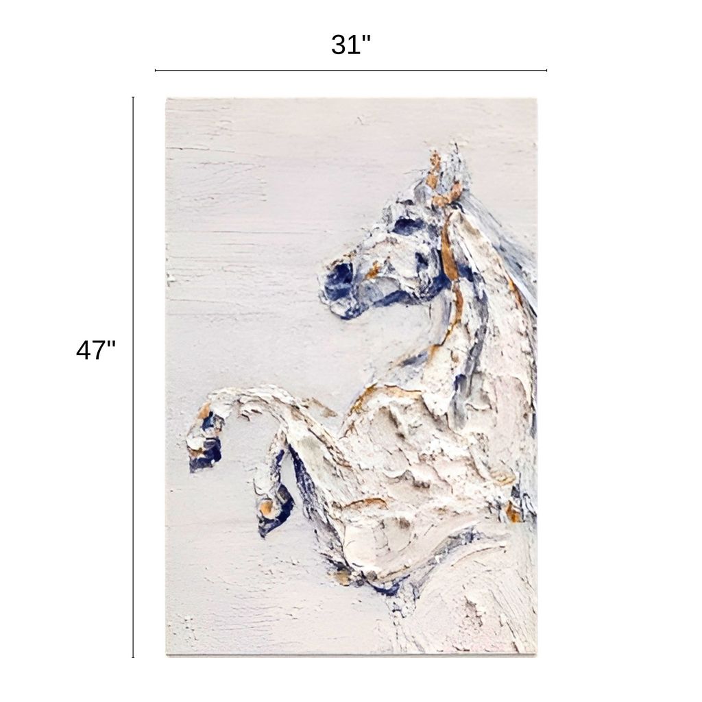 WA601 WHITE HORSE CANVAS WALL ART