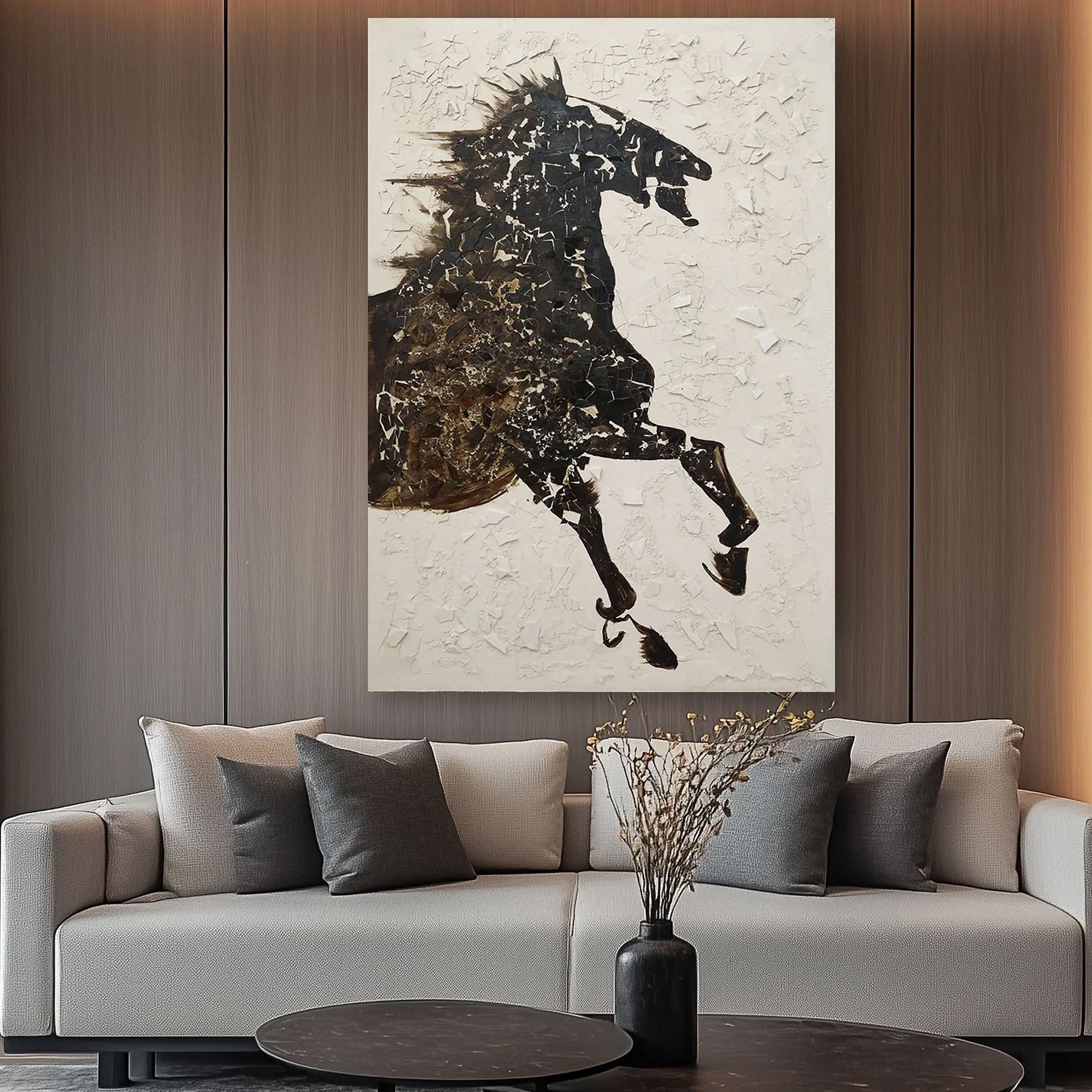 WA603 BLACK HORSE CANVAS WALL ART
