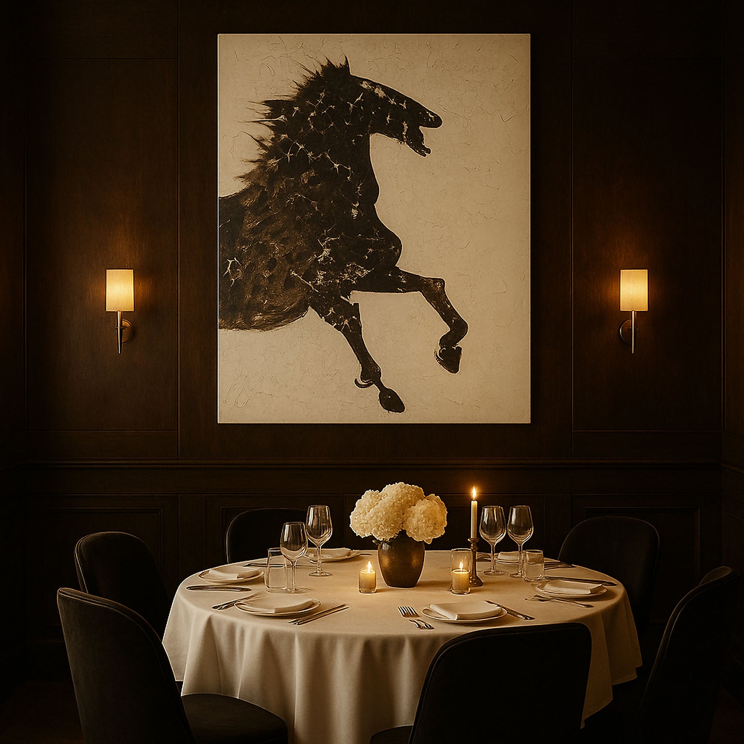 WA603 BLACK HORSE CANVAS WALL ART