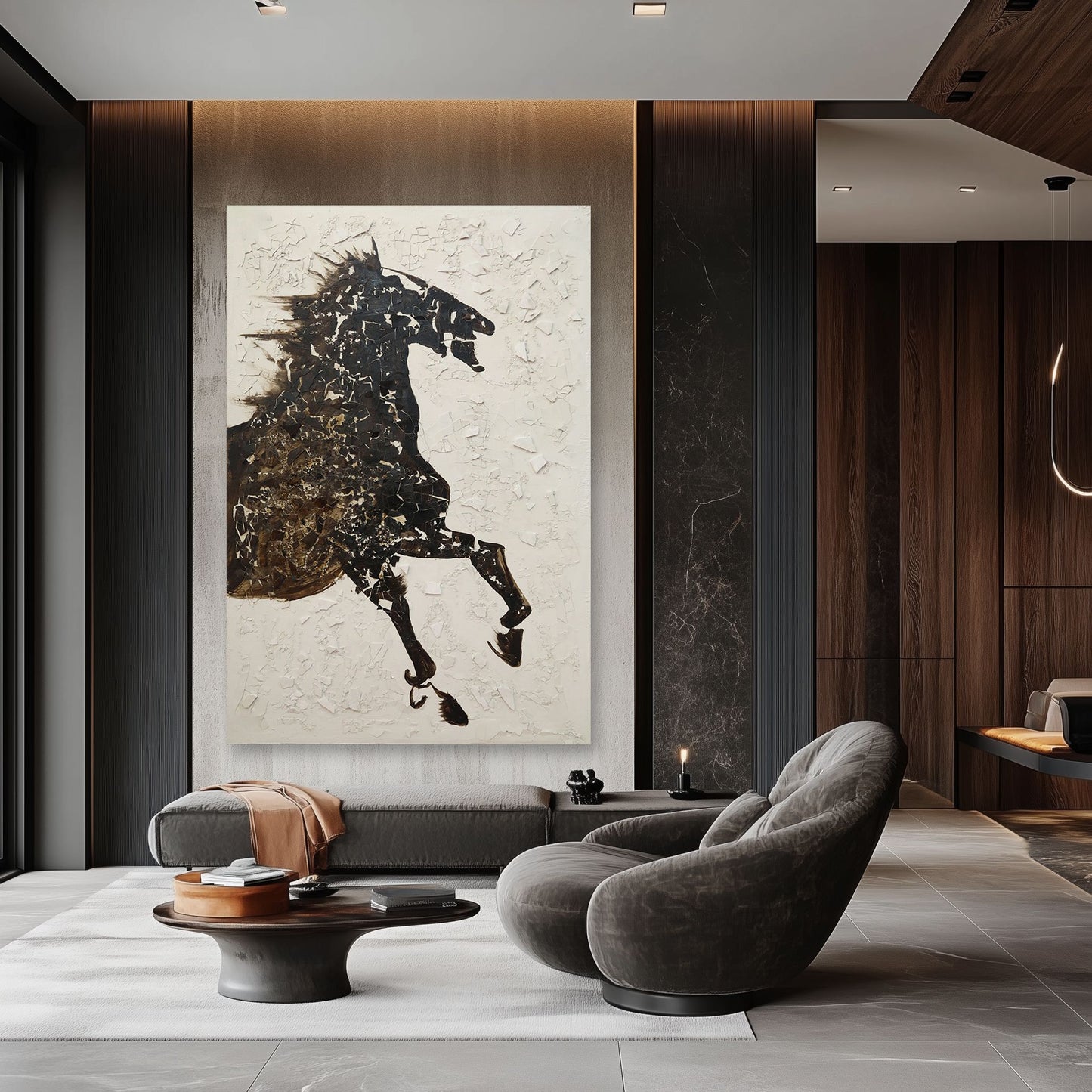 WA603 BLACK HORSE CANVAS WALL ART