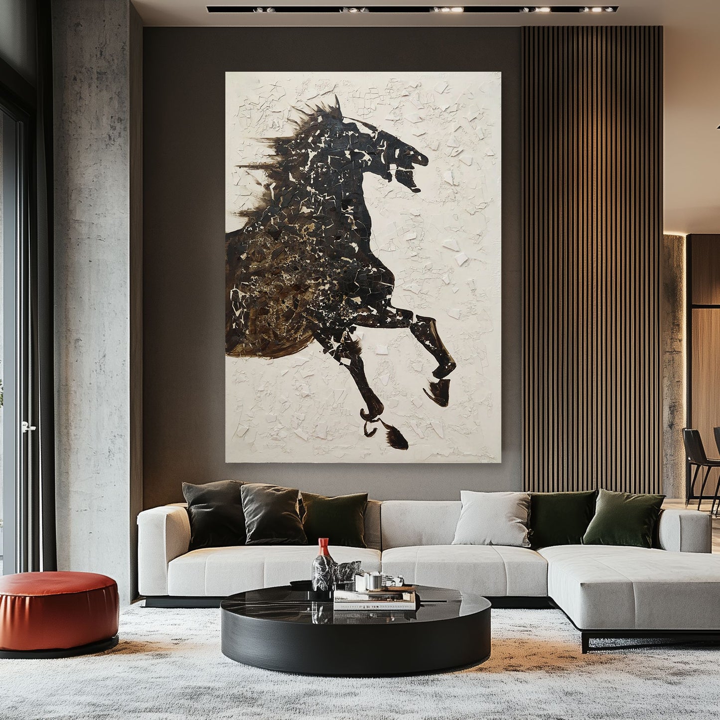 WA603 BLACK HORSE CANVAS WALL ART