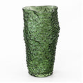 Amber Textured Art Glass Vase - 10" Tall Decorative Vase