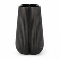 Ribbed Glass Vase With Wavy Rim