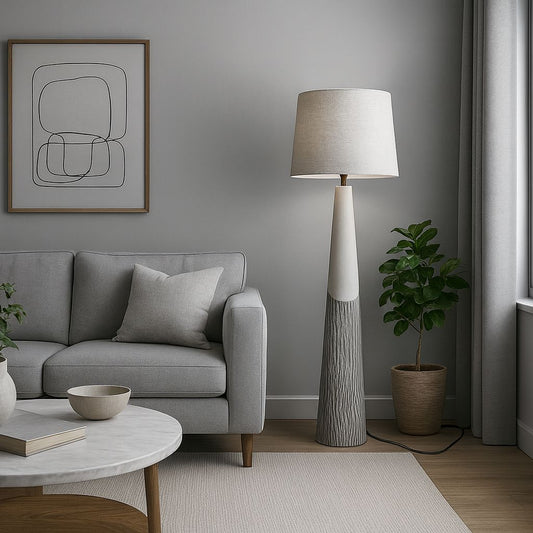 FL576 WHITE BROWN FLOOR LAMPS
