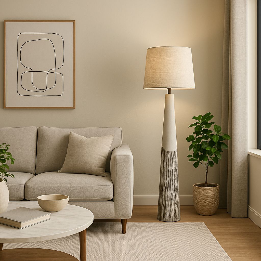 FL576 WHITE BROWN FLOOR LAMPS