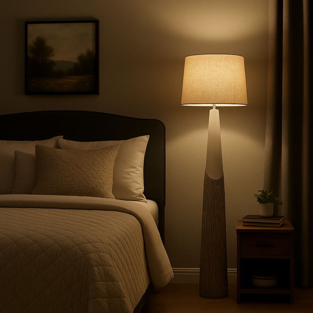 FL576 WHITE BROWN FLOOR LAMPS
