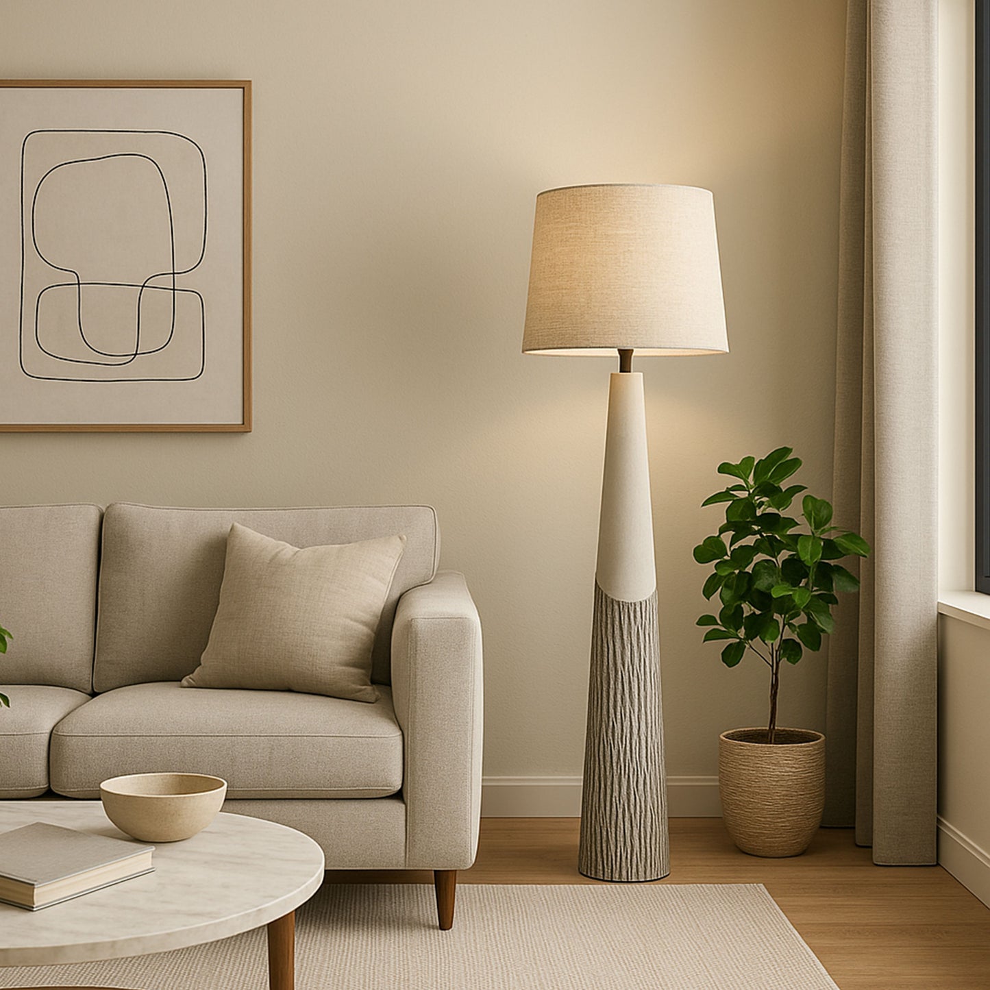 FL576 WHITE BROWN FLOOR LAMPS