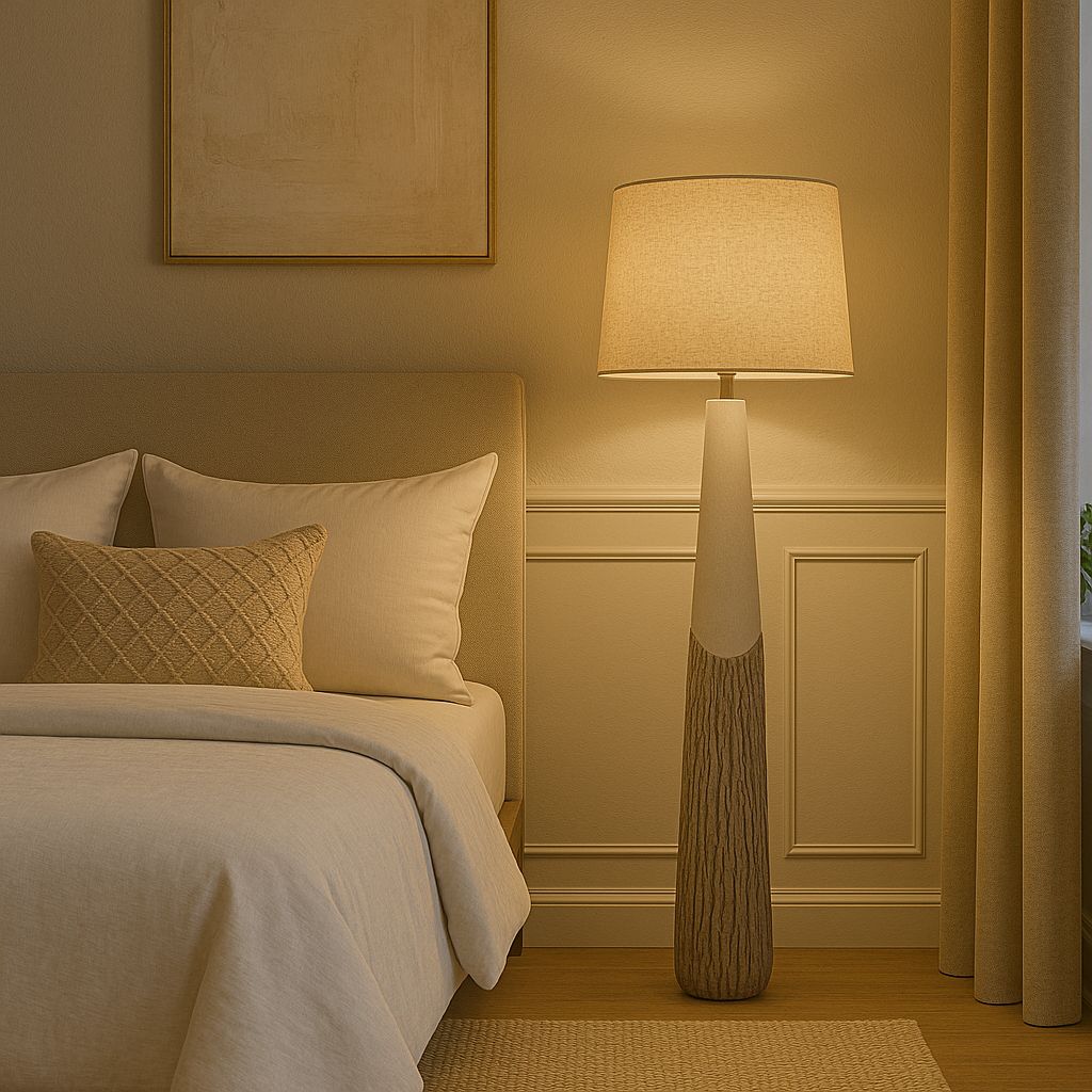 FL576 WHITE BROWN FLOOR LAMPS