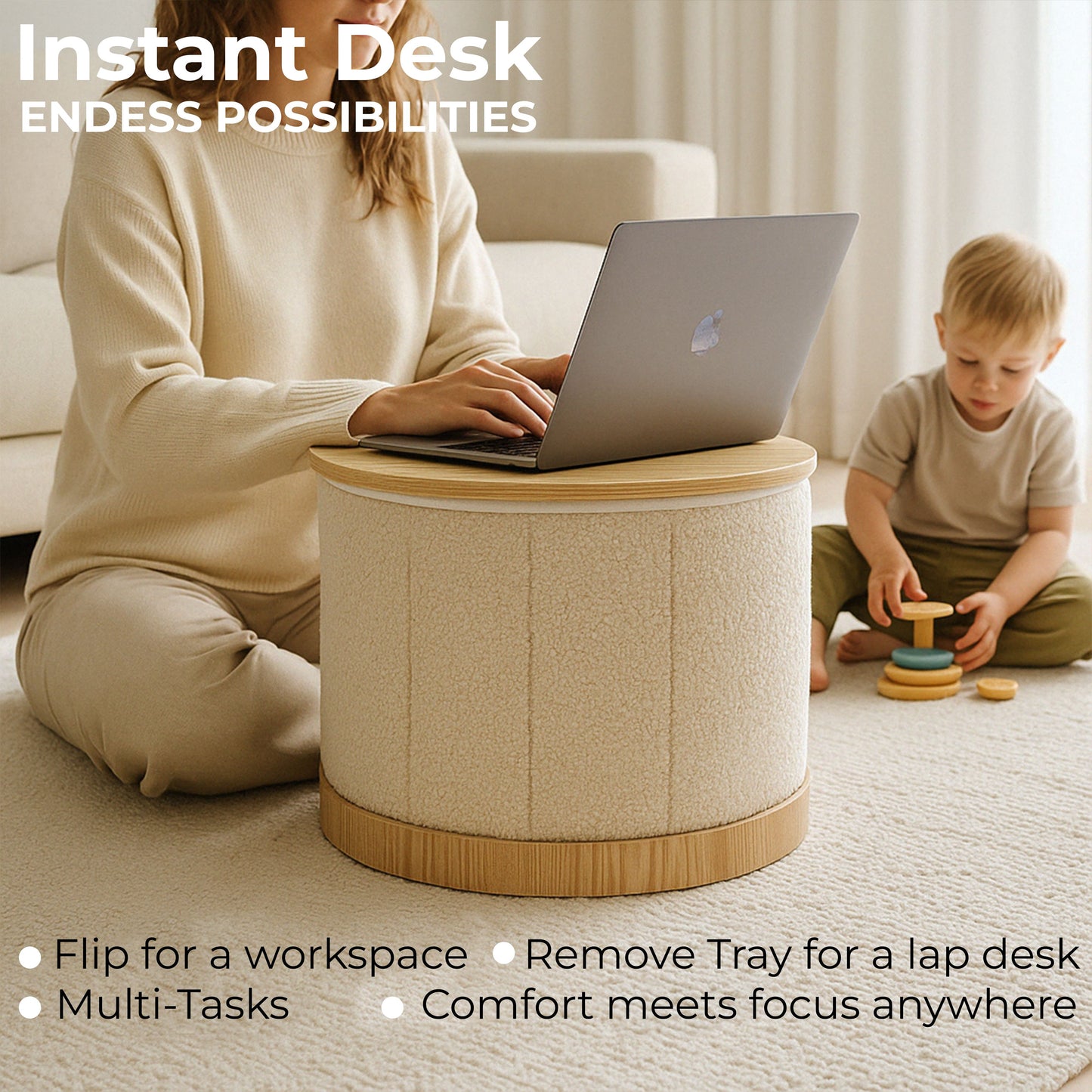 OT620 BEIGE OTTOMAN
