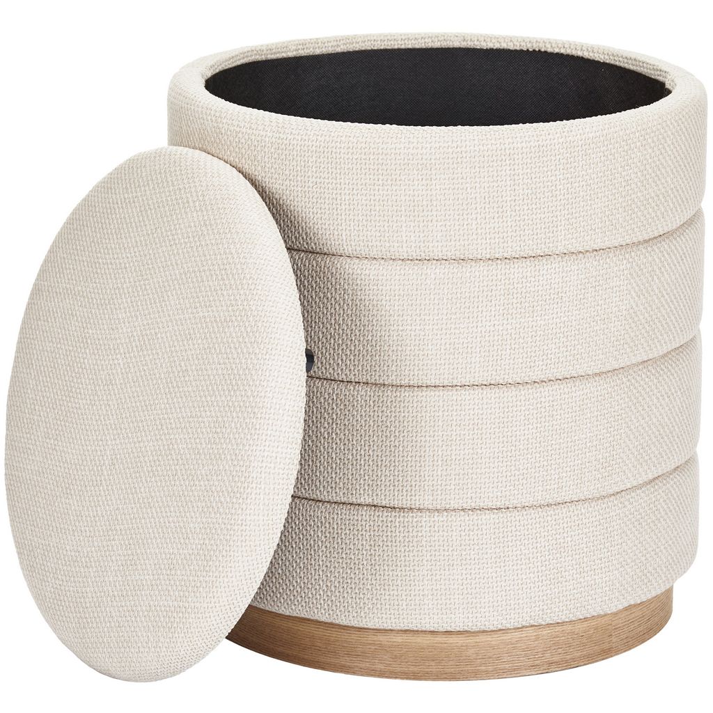 Tessa Ottoman Collection-Stylish Linen Cylinder Ottoman - Aria Home