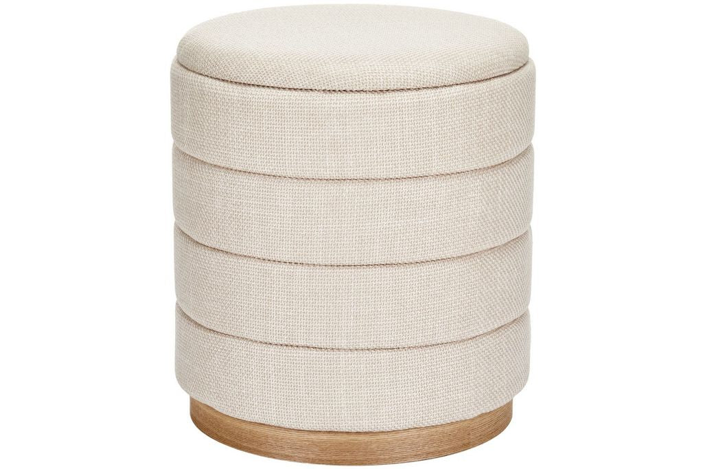 Tessa Ottoman Collection-Stylish Linen Cylinder Ottoman - Aria Home
