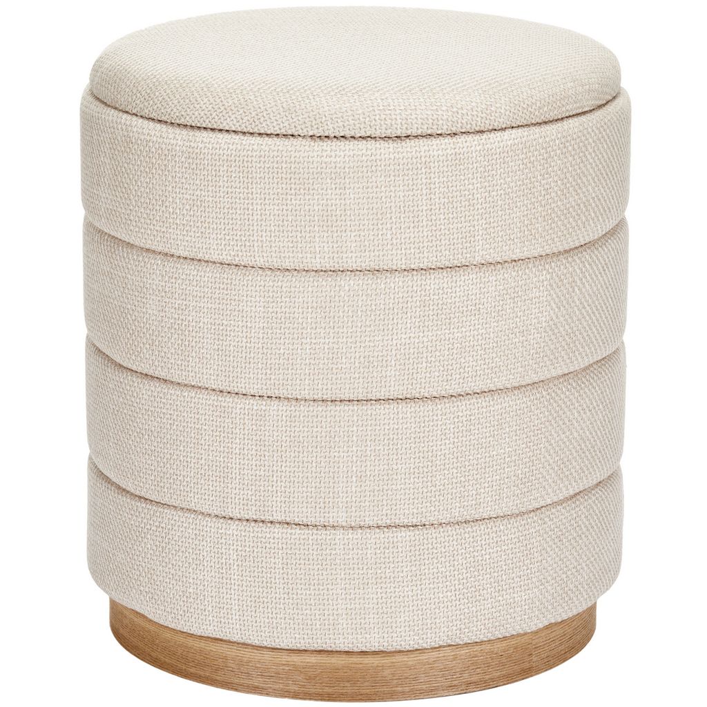 Tessa Ottoman Collection-Stylish Linen Cylinder Ottoman - Aria Home
