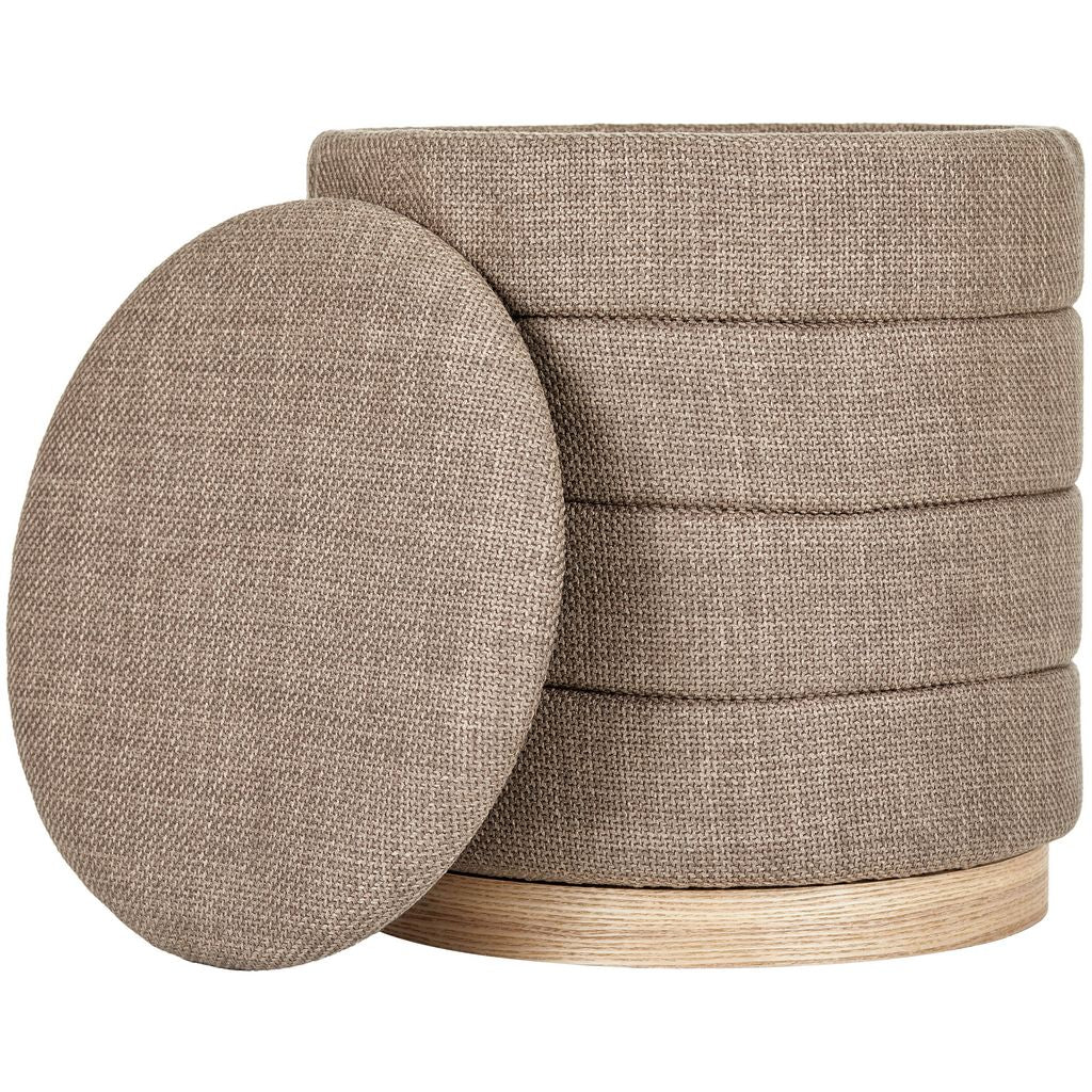 Tessa Ottoman Collection-Stylish Linen Cylinder Ottoman - Aria Home