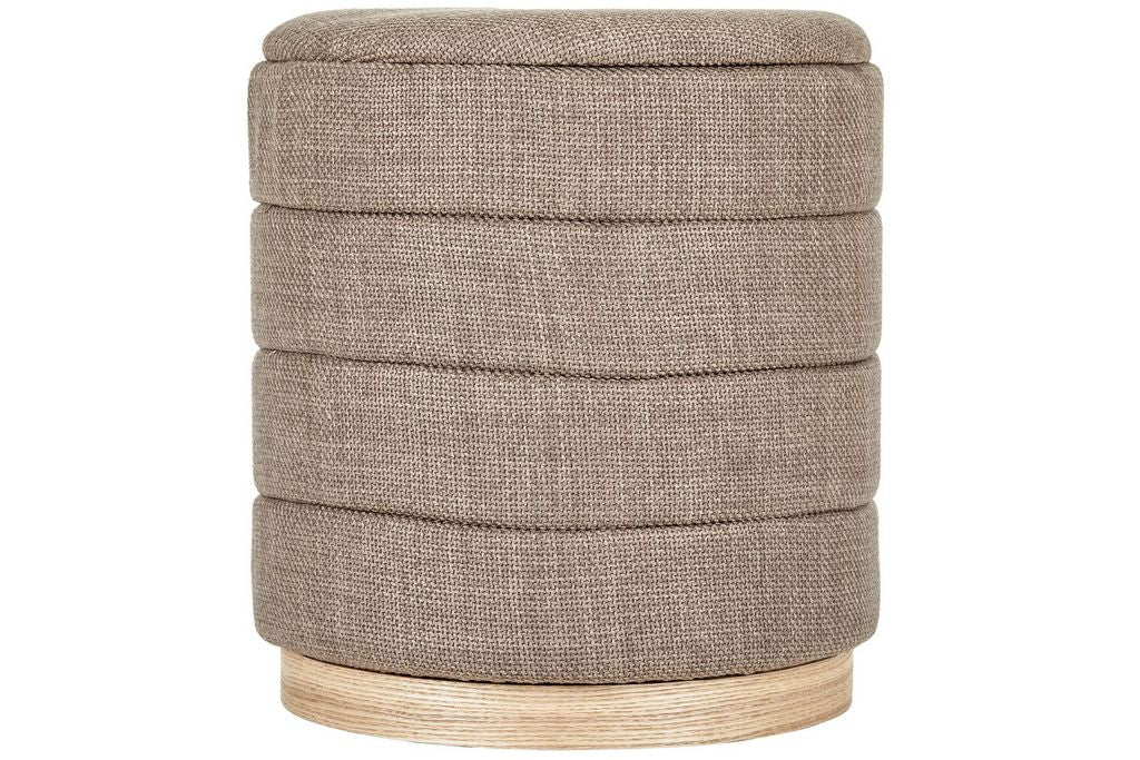 Tessa Ottoman Collection-Stylish Linen Cylinder Ottoman - Aria Home