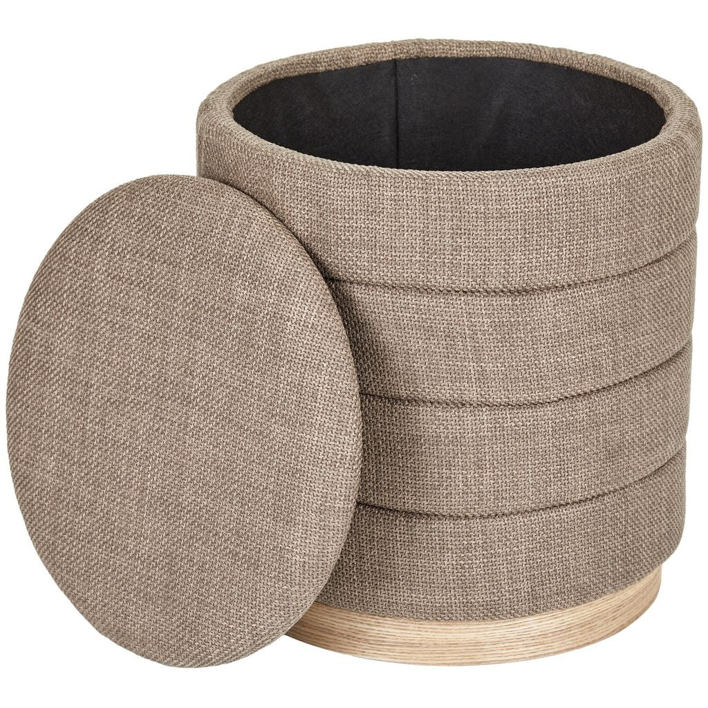 Tessa Ottoman Collection-Stylish Linen Cylinder Ottoman - Aria Home