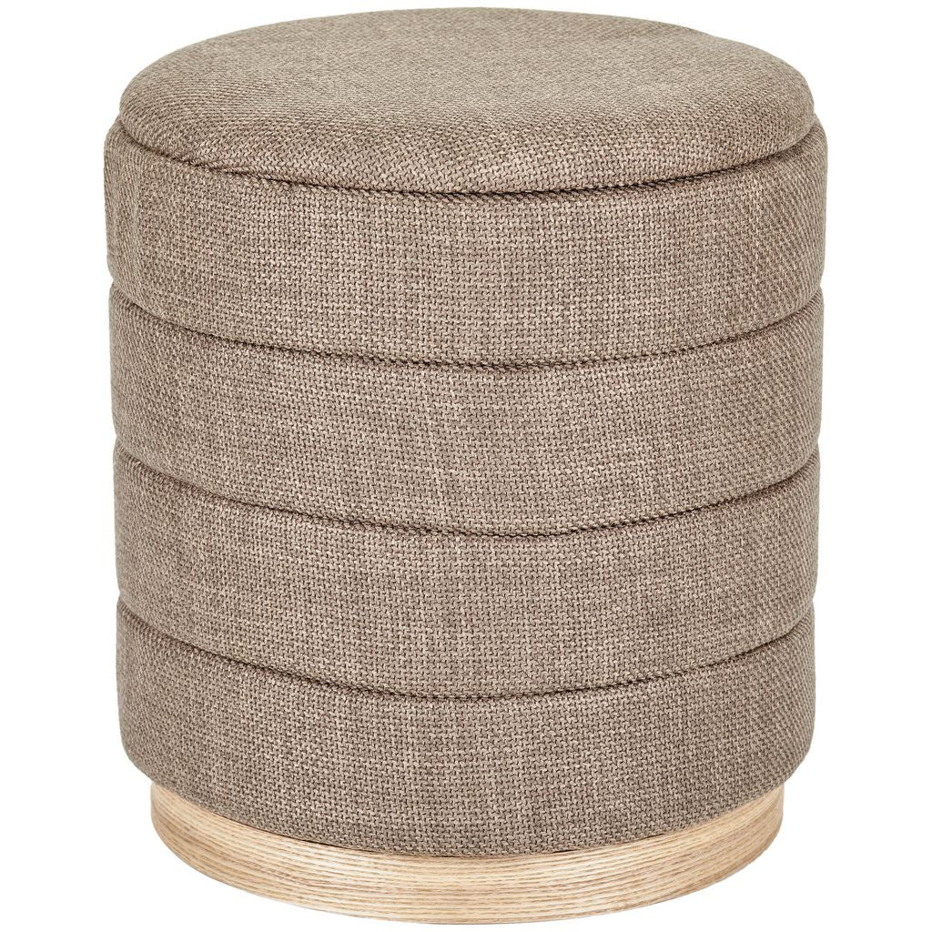 Tessa Ottoman Collection-Stylish Linen Cylinder Ottoman - Aria Home