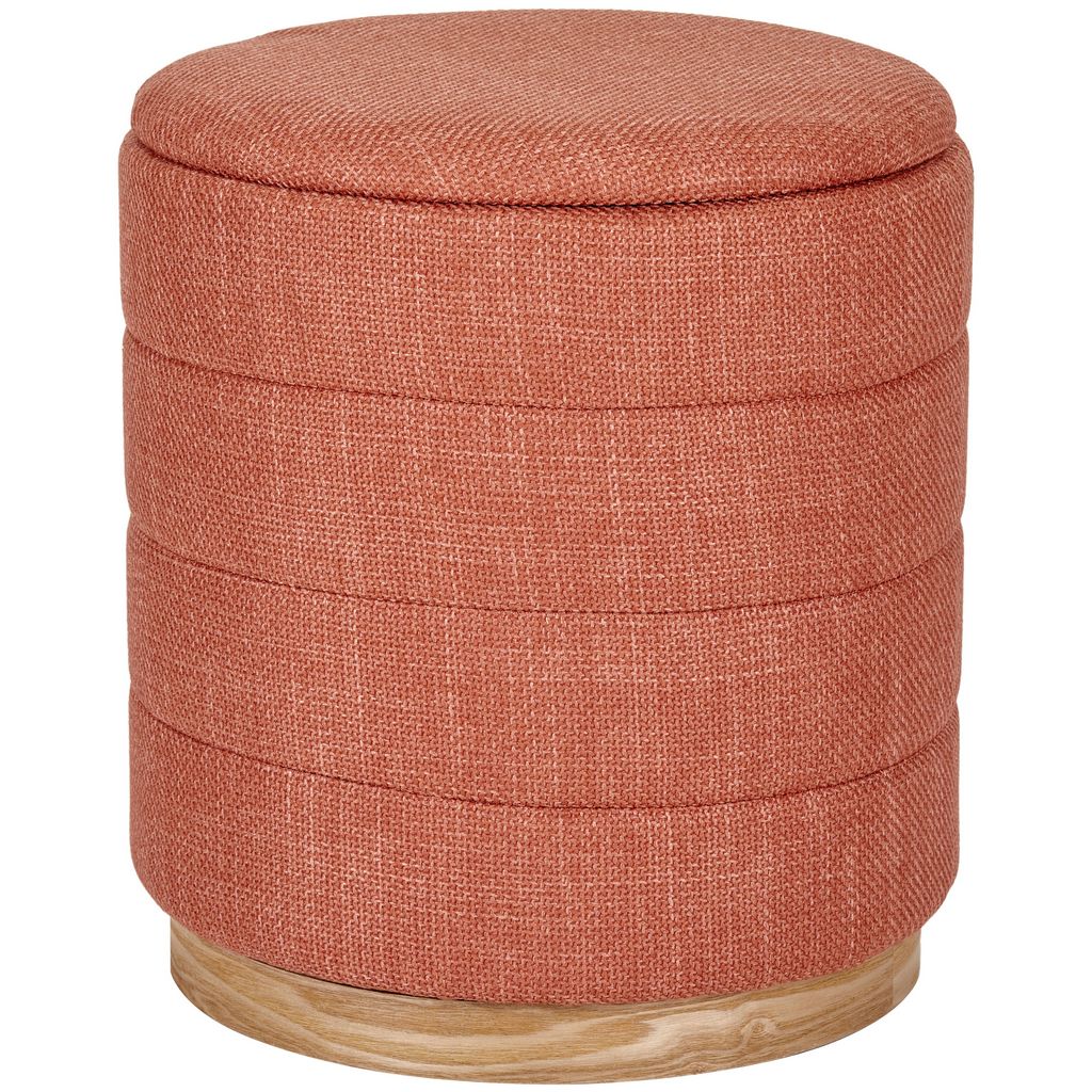Tessa Ottoman Collection-Stylish Linen Cylinder Ottoman - Aria Home