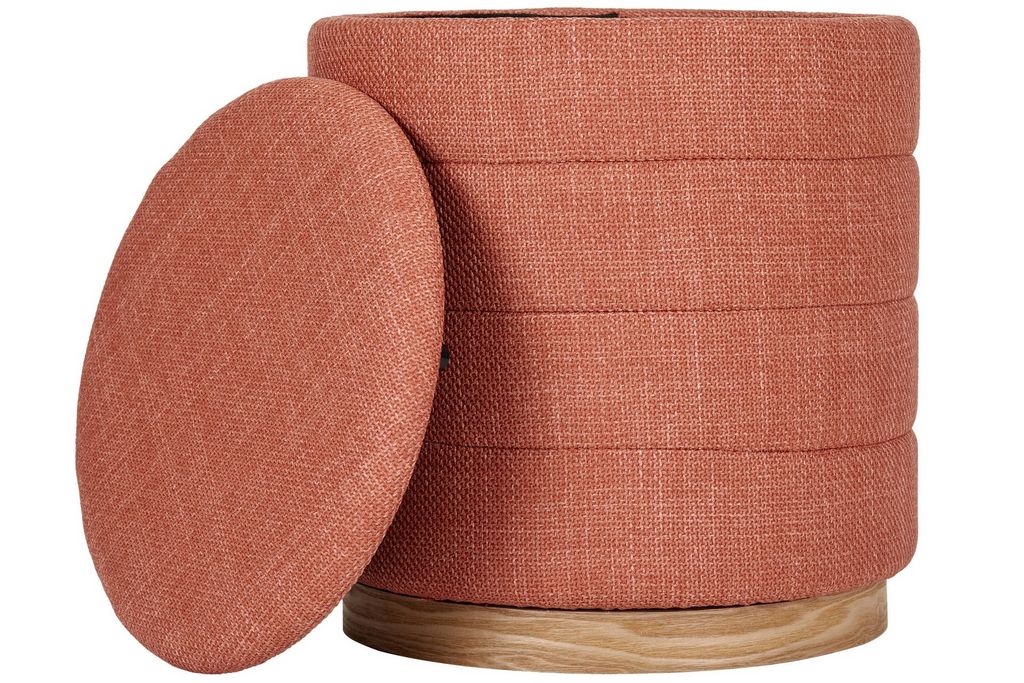 Tessa Ottoman Collection-Stylish Linen Cylinder Ottoman - Aria Home