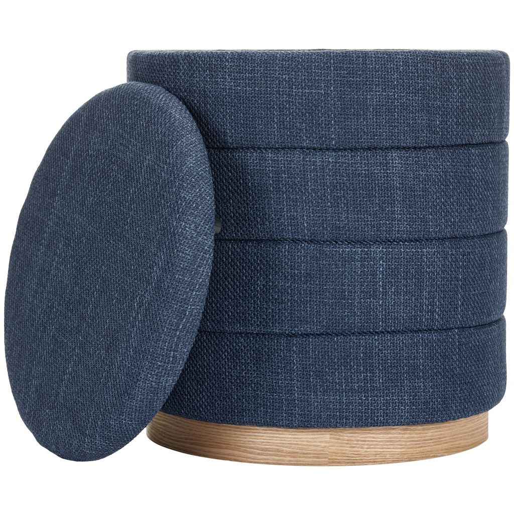 Tessa Ottoman Collection-Stylish Linen Cylinder Ottoman - Aria Home