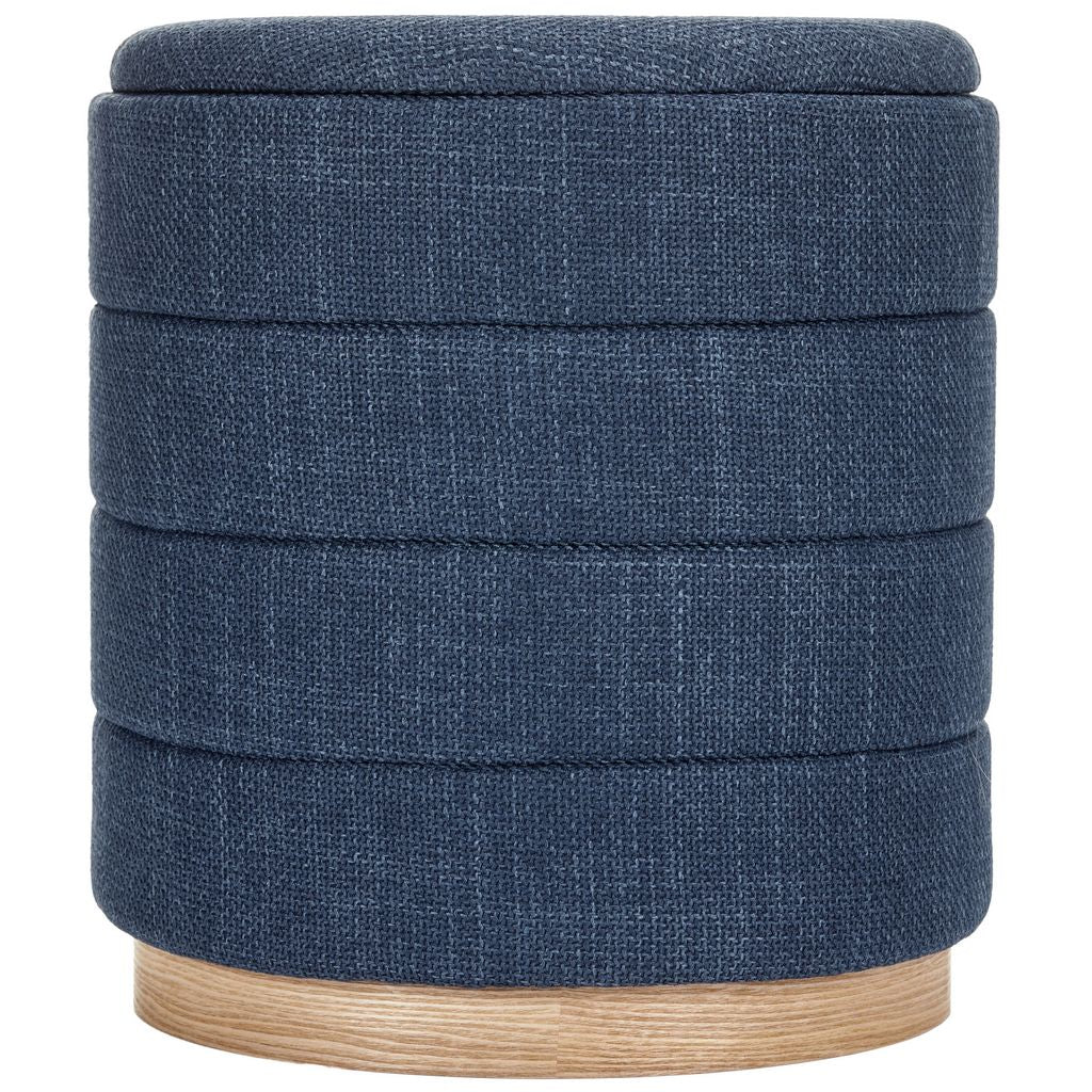 Tessa Ottoman Collection-Stylish Linen Cylinder Ottoman - Aria Home