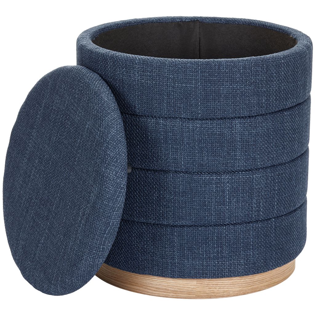 Tessa Ottoman Collection-Stylish Linen Cylinder Ottoman - Aria Home