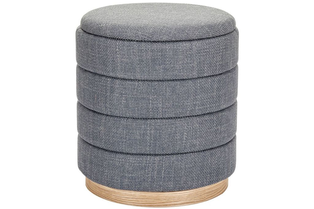 Tessa Ottoman Collection-Stylish Linen Cylinder Ottoman - Aria Home