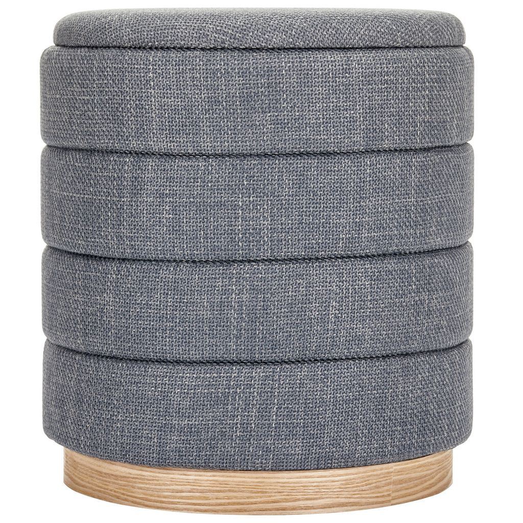 Tessa Ottoman Collection-Stylish Linen Cylinder Ottoman - Aria Home
