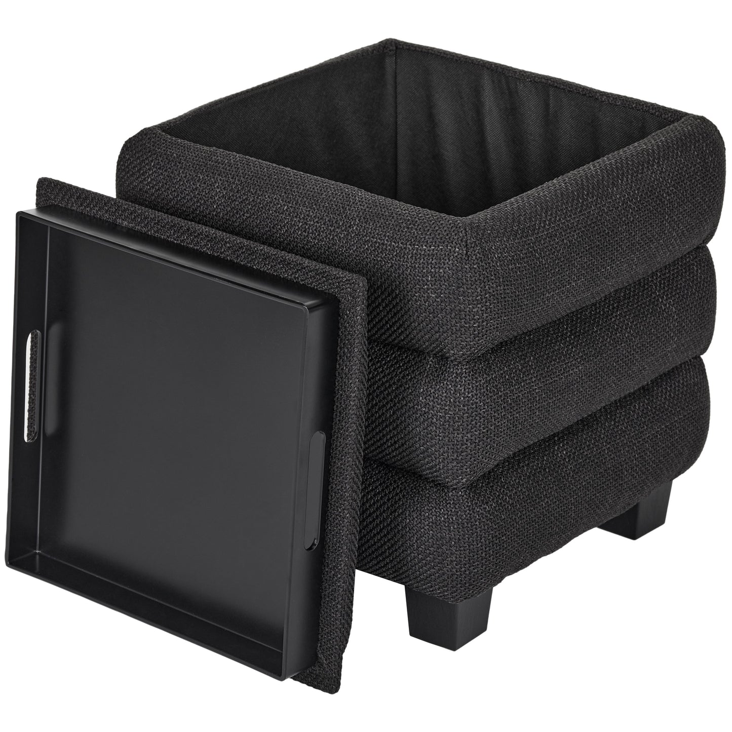 OT623 BLACK OTTOMAN