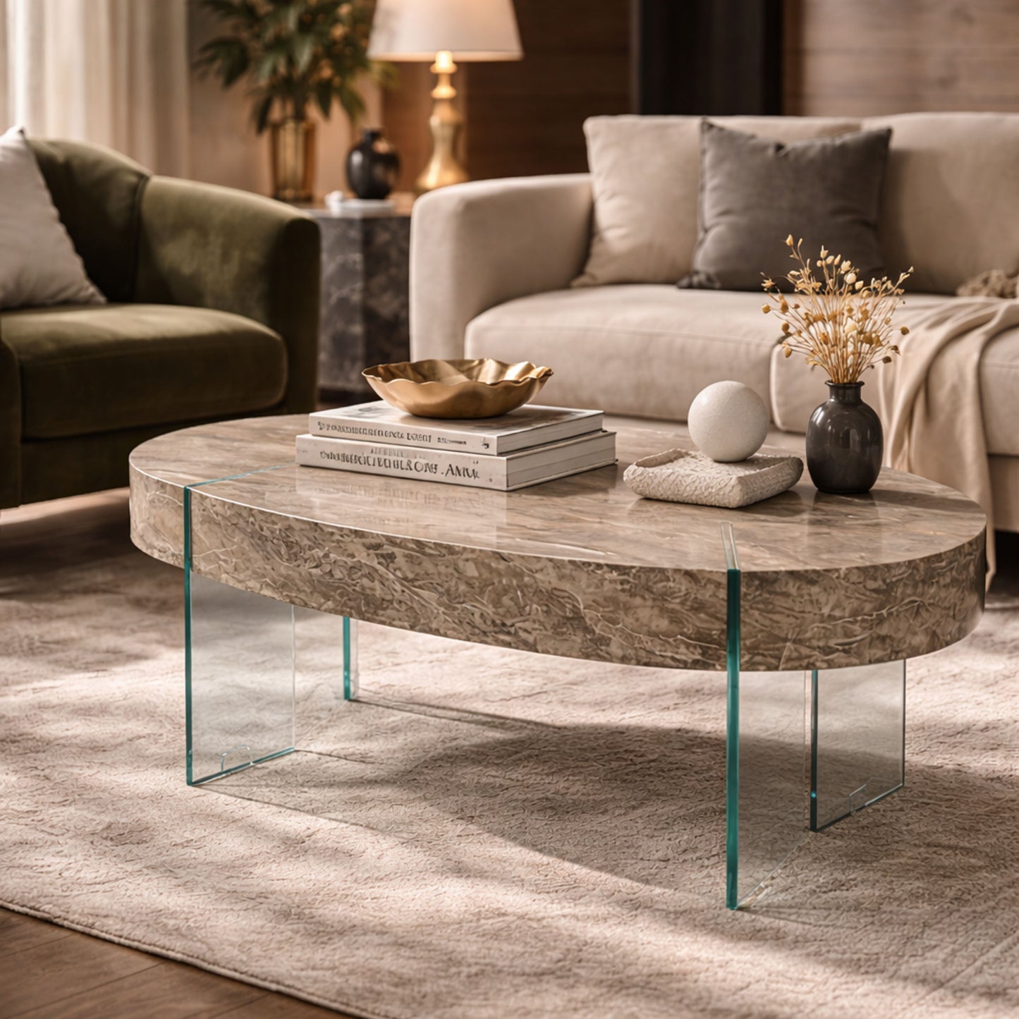 TB629 NATURAL MARBLE NESTING TABLE