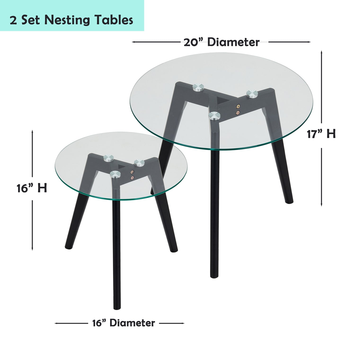 CTB636 BLACK END TABLE