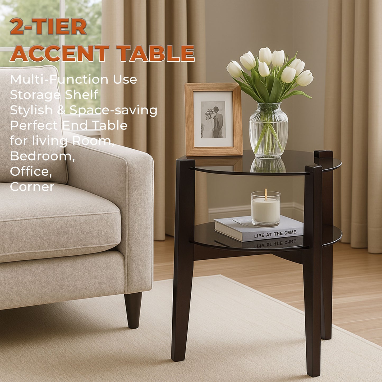 CTB637 BROWN END TABLE