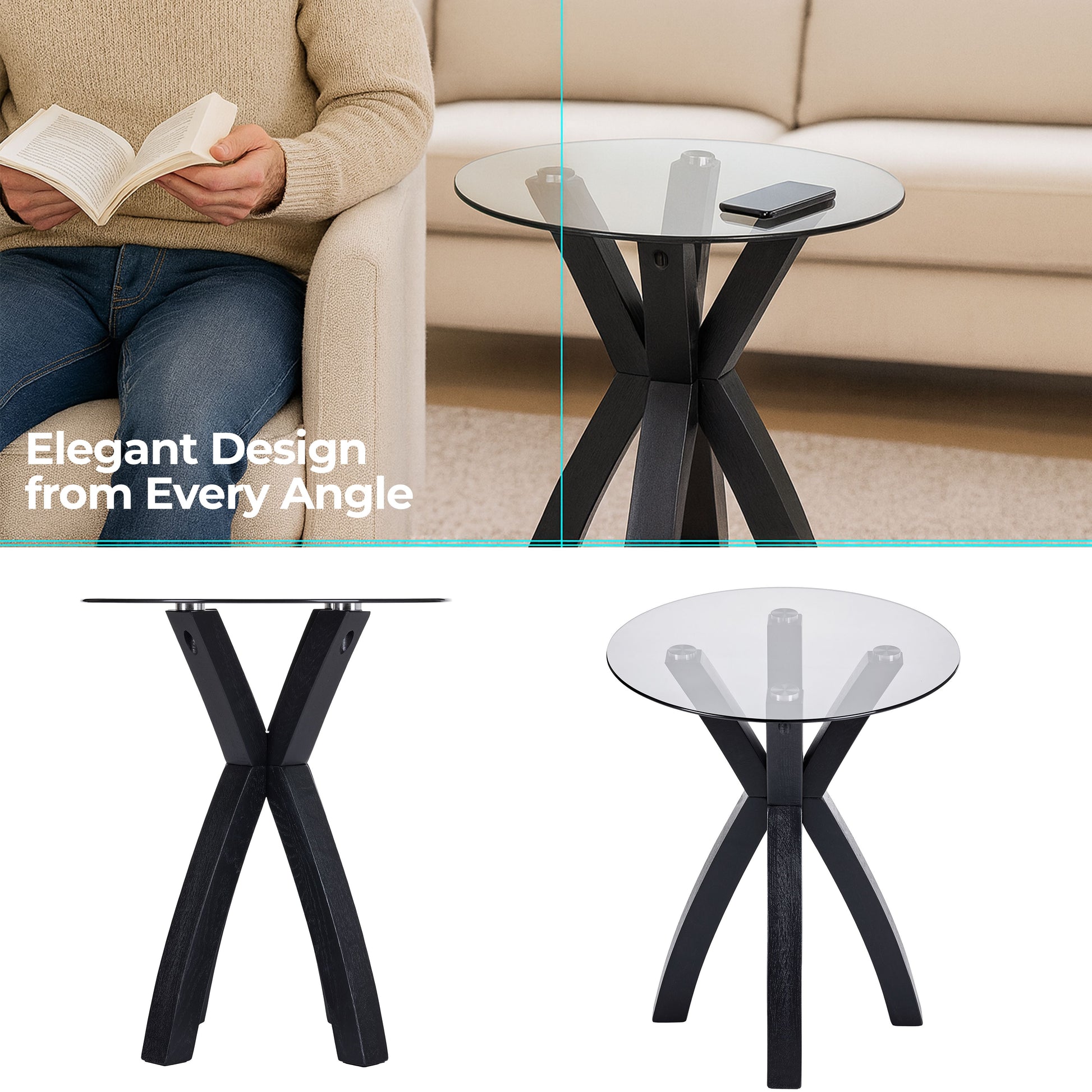 CTB638 BLACK OAK END TABLE